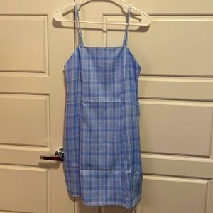 Blue plaid bodycon dress perfect for summer